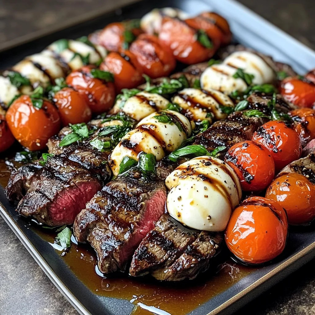 Balsamic Caprese Grilled Flank Steak