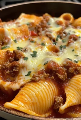 Beef And Shells With Tomato Sauce And Cheese