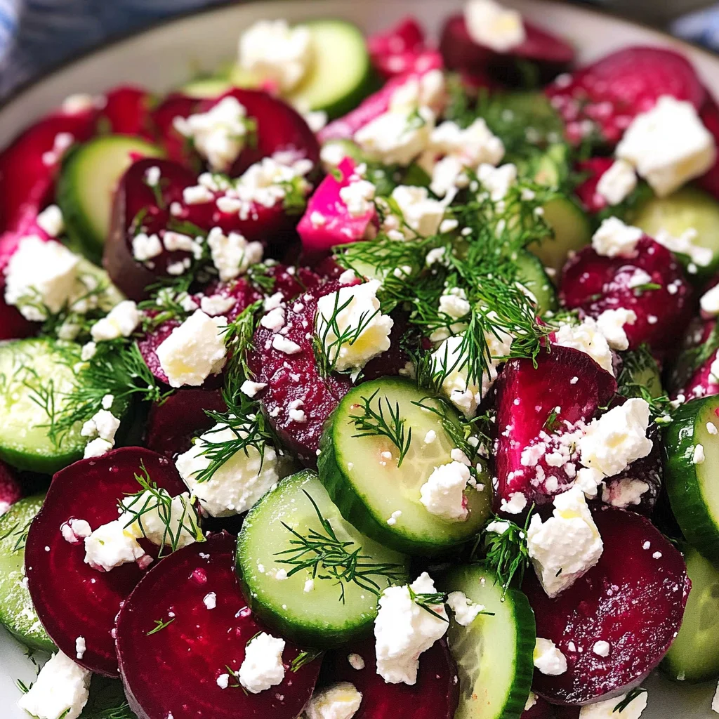 Beet Salad with Feta, Cucumbers, and Dill