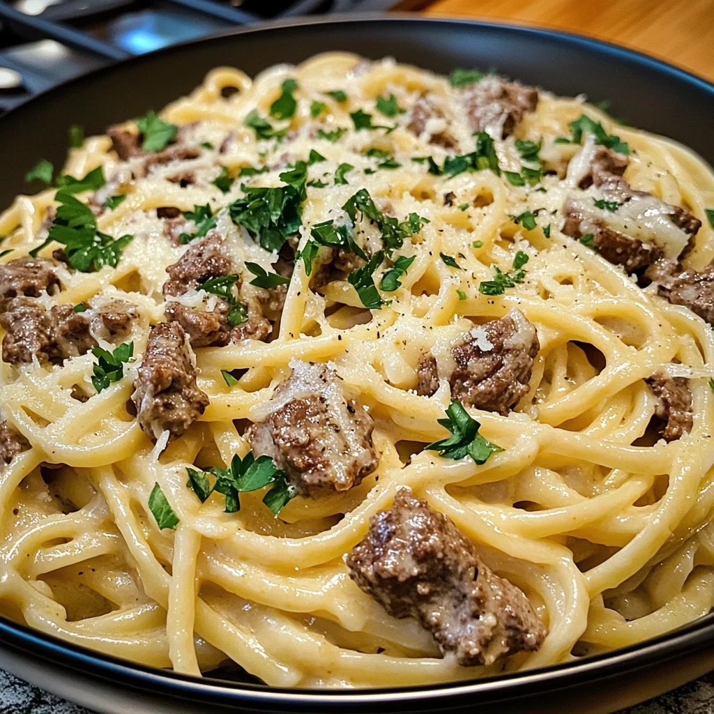 Creamy Cheesy Garlic Butter Linguine