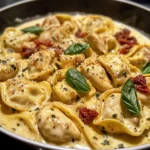 Creamy Chicken Tortellini In Garlic Parmesan Sauce