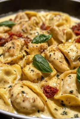 Creamy Chicken Tortellini In Garlic Parmesan Sauce