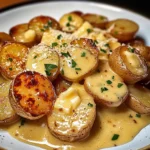 Easy Creamy Garlic Sauce Baby Potatoes