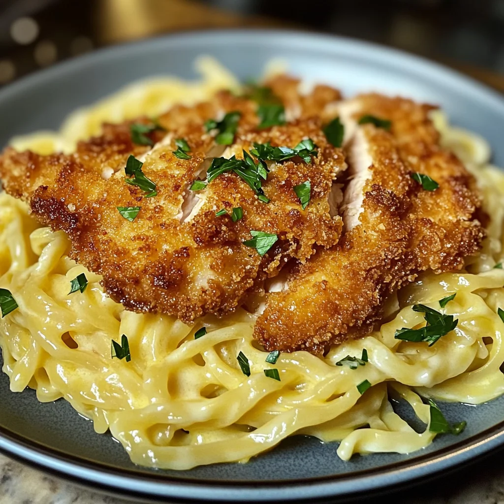 Golden Crispy Chicken With Velvety Buttered Noodles