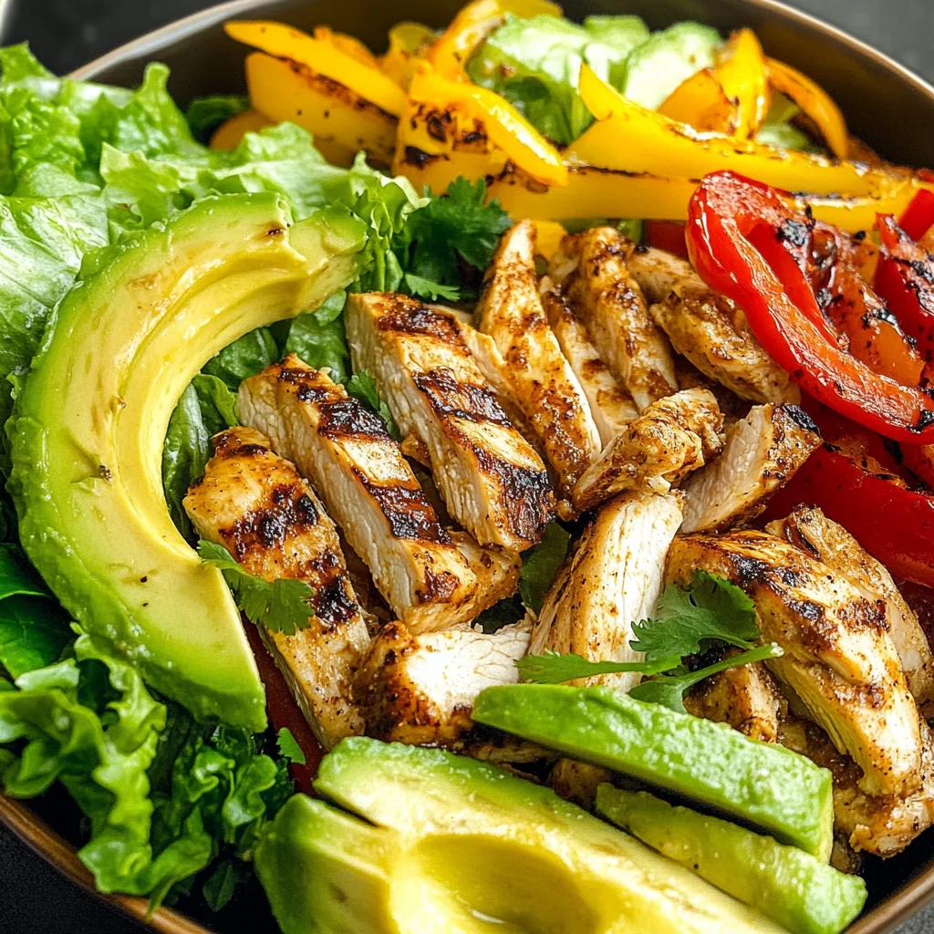 Grilled Chili Lime Chicken Fajita Salad