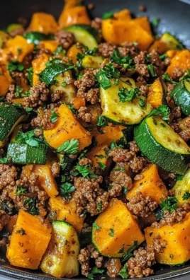 Ground Beef Zucchini Sweet Potato Skillet
