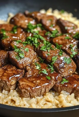 Honey Garlic Butter Steak And Rice Skillet
