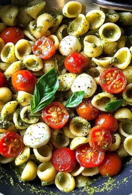 Orecchiette with Cherry Tomatoes, Mozzarella & Basil Pesto