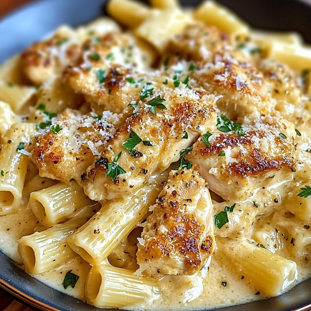 Rich And Creamy Garlic Butter Chicken And Rigatoni