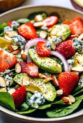 Strawberry Avocado Spinach Salad with Poppyseed Dressing