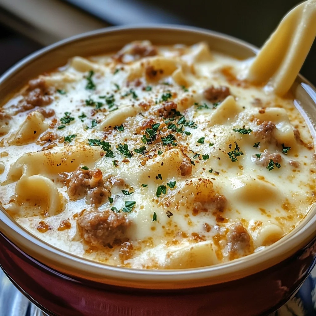 This Creamy Alfredo Lasagna Soup Is Everything You Crave In