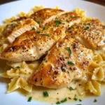 This Lemon Garlic Chicken With Creamy Bowtie Pasta