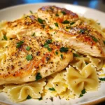 This Lemon Garlic Chicken With Creamy Bowtie Pasta Turned