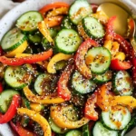 Viral TikTok Cucumber & Bell Pepper Salad