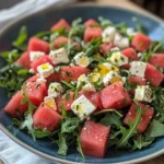Watermelon Salad with Arugula, Feta, & Fresh Herbs