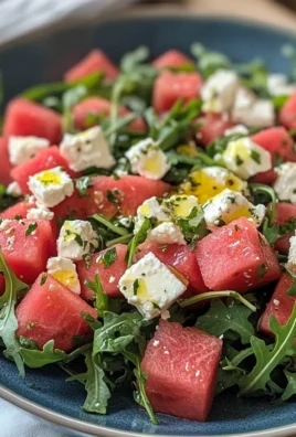 Watermelon Salad with Arugula, Feta, & Fresh Herbs