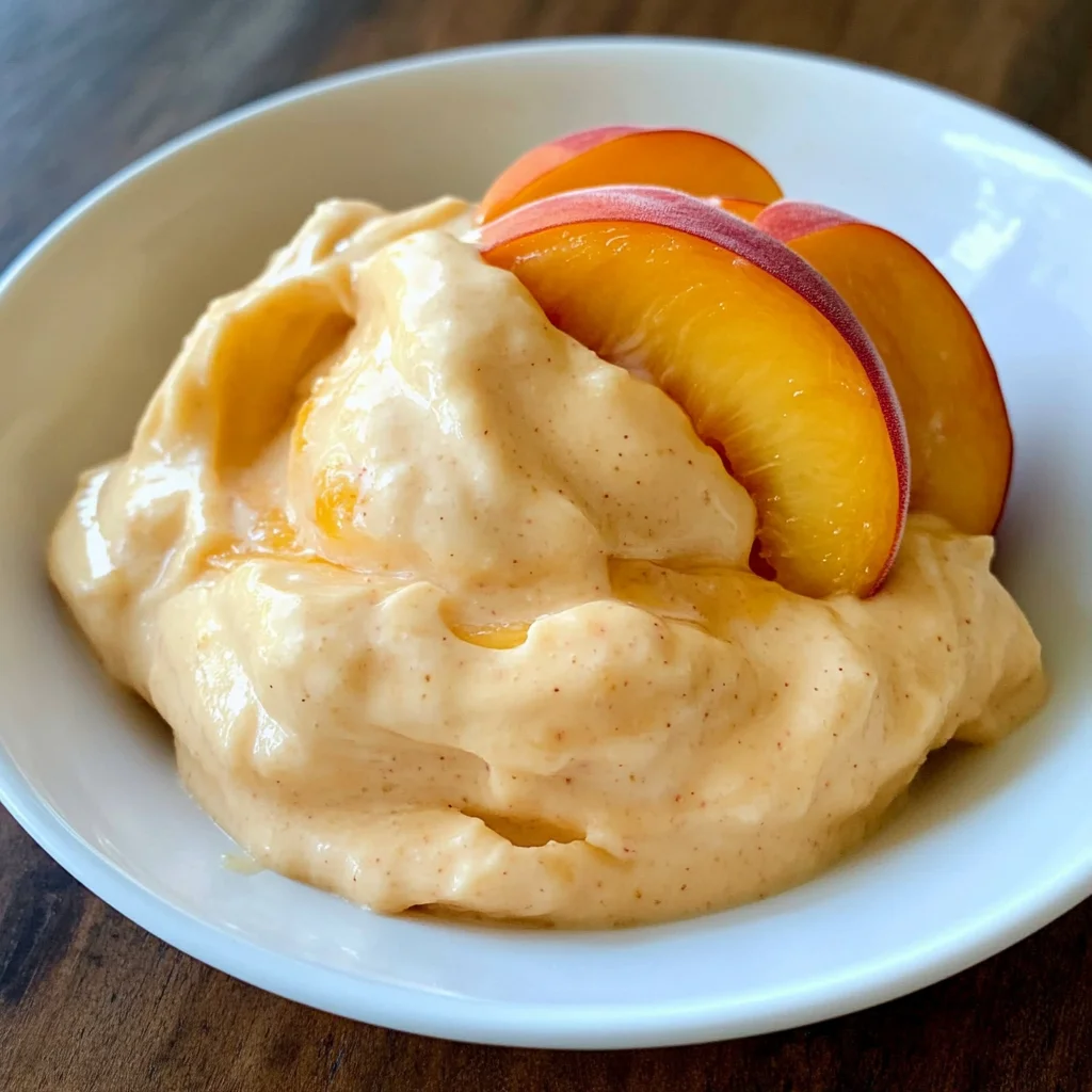 5-Minute Healthy Peach Frozen Yogurt