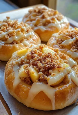 Apple Cheesecake Buns with Crumble Topping & Sweet Glaze