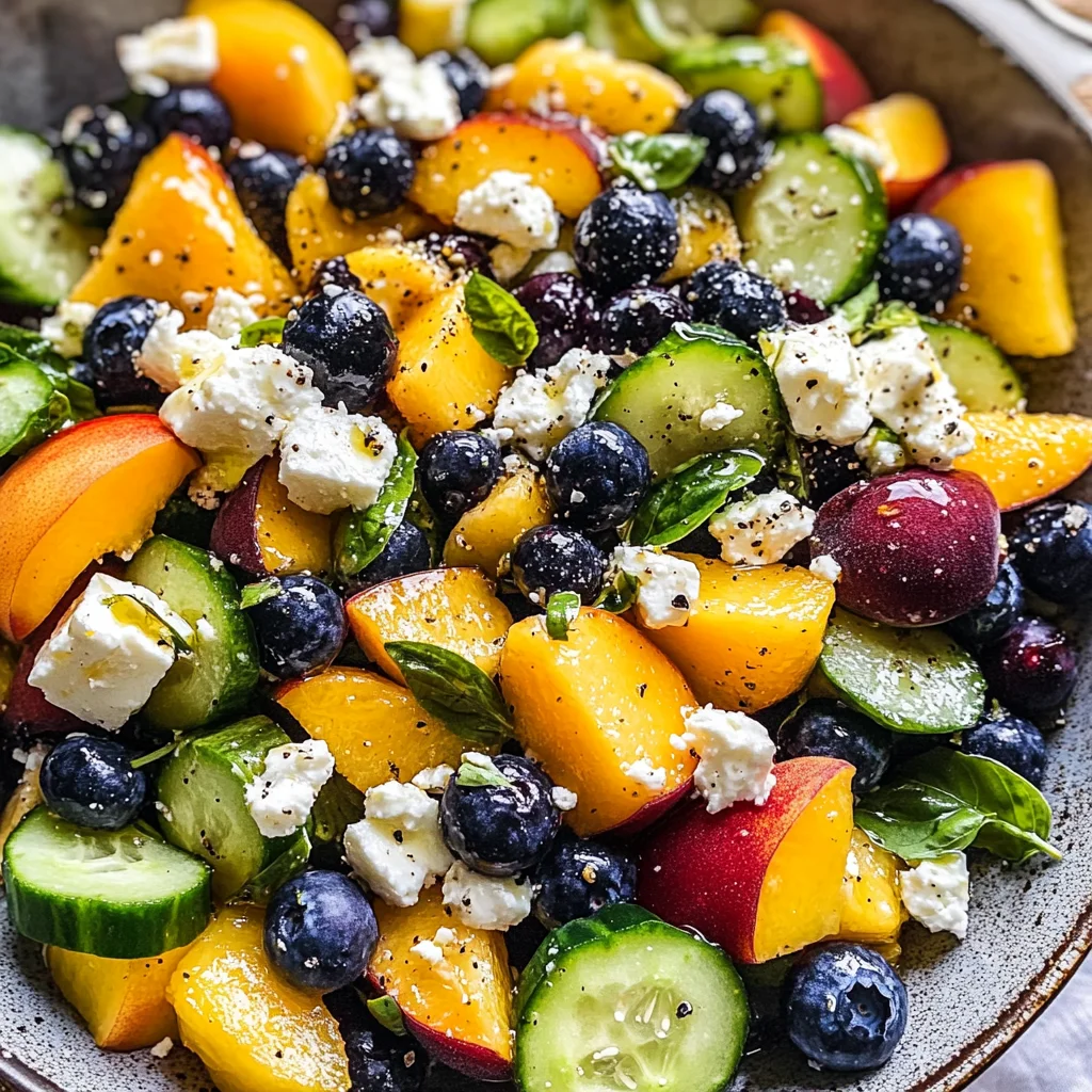 Blueberry Peach Feta Salad