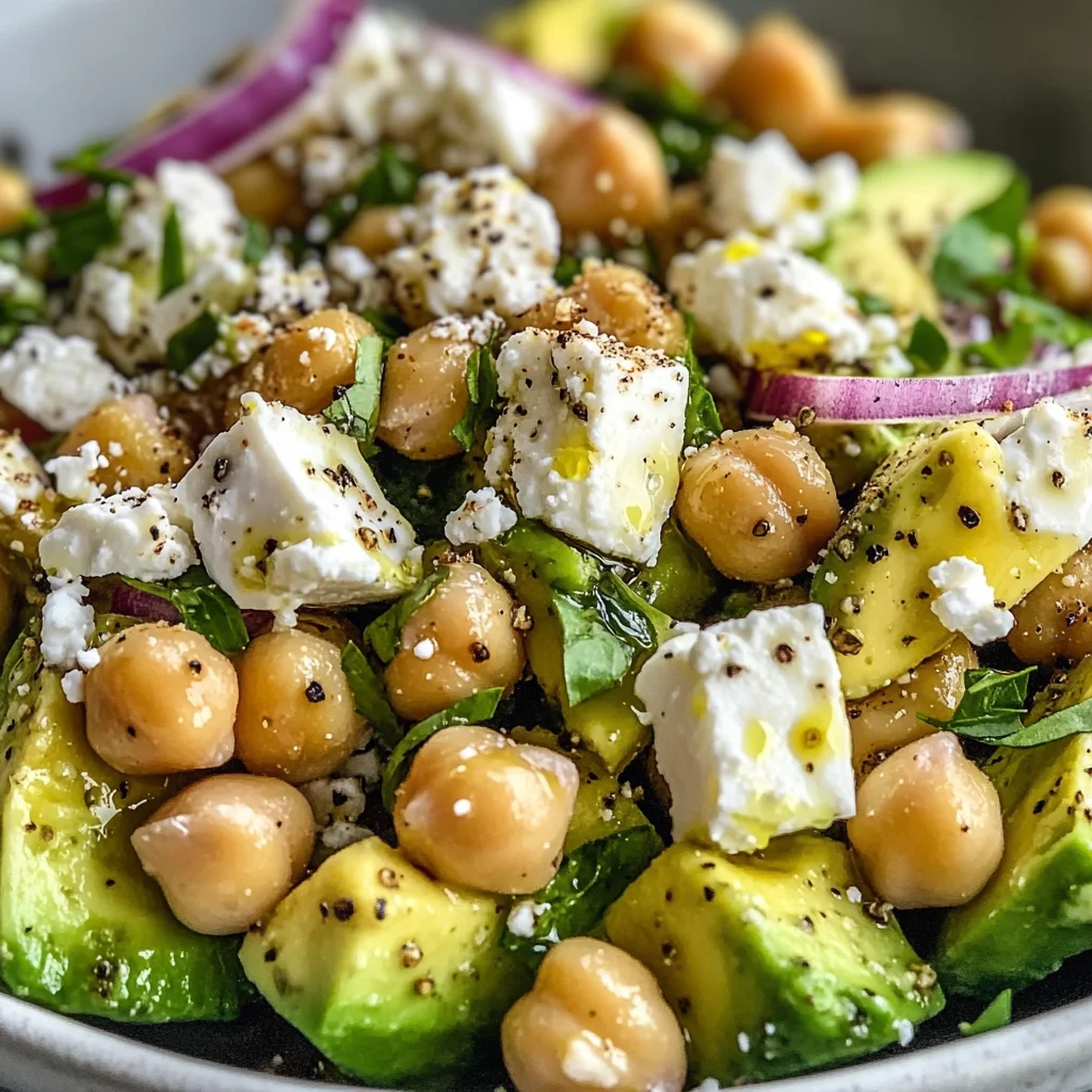 Chickpea Feta Avocado Salad