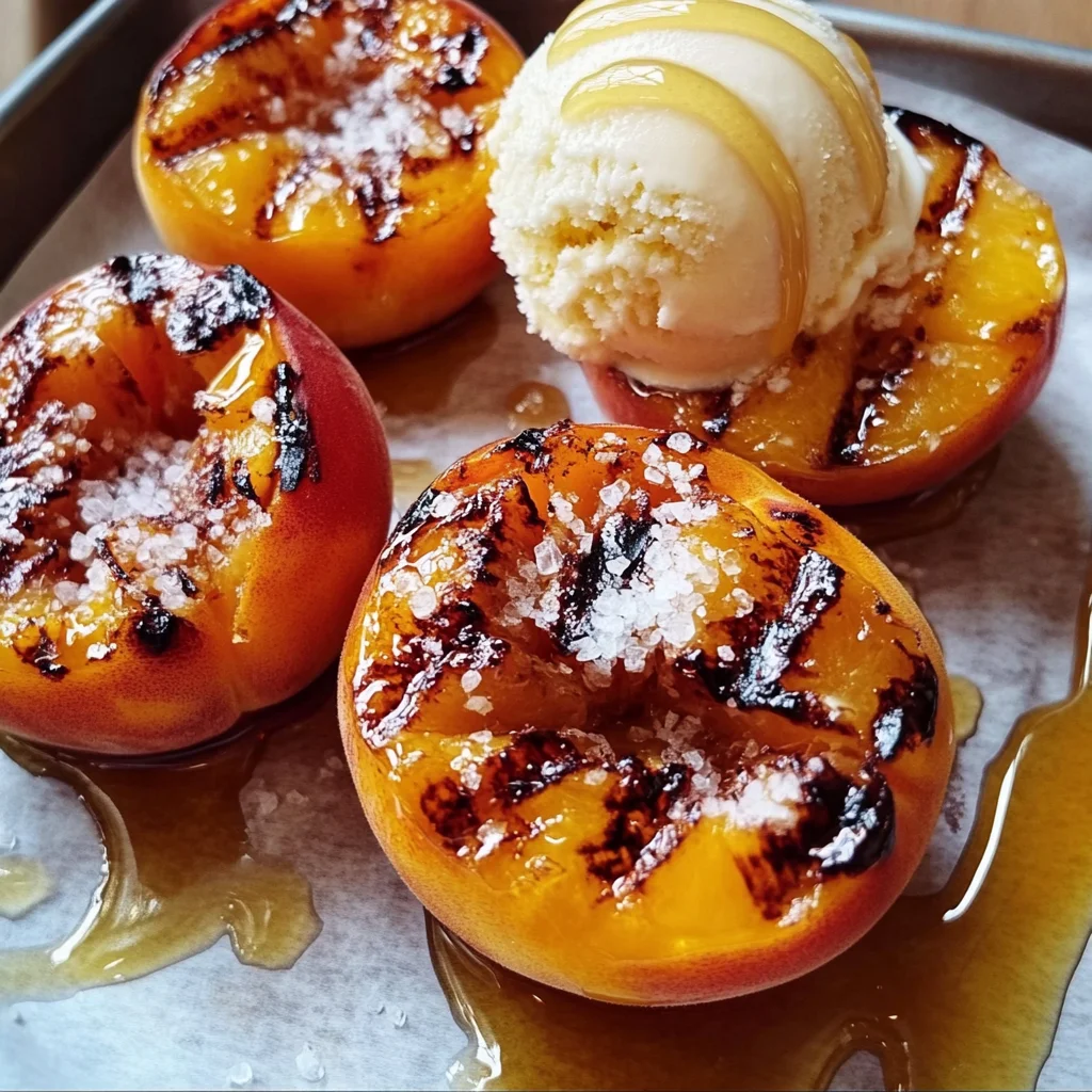 Grilled Peaches with Vanilla Ice Cream
