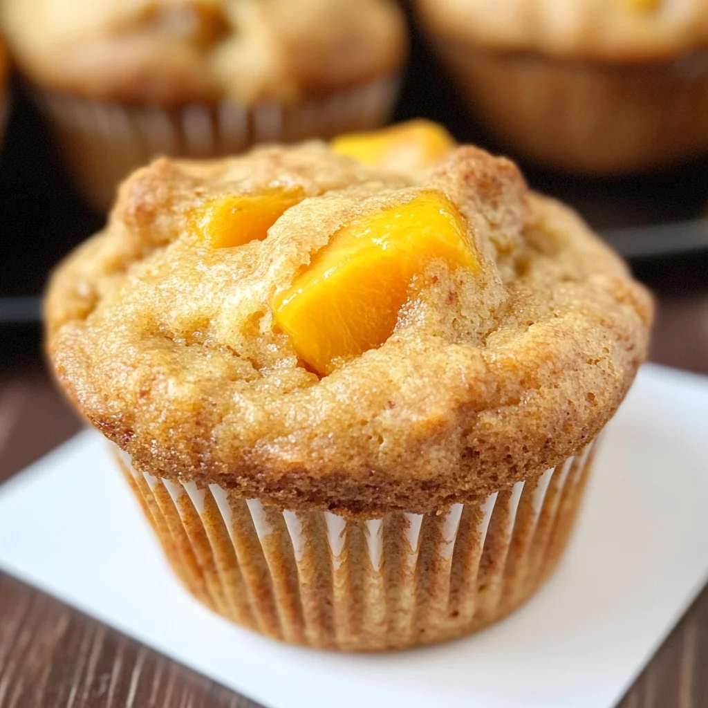 Healthy Honey Peach Muffins