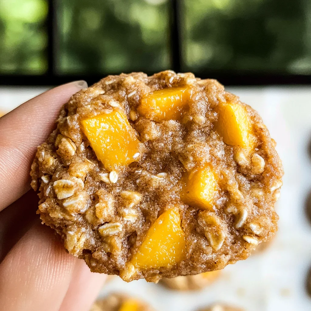 Healthy Peach Oatmeal Breakfast Cookies