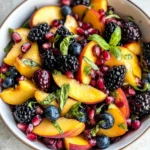 Honey Lime Basil Peach Fruit Salad