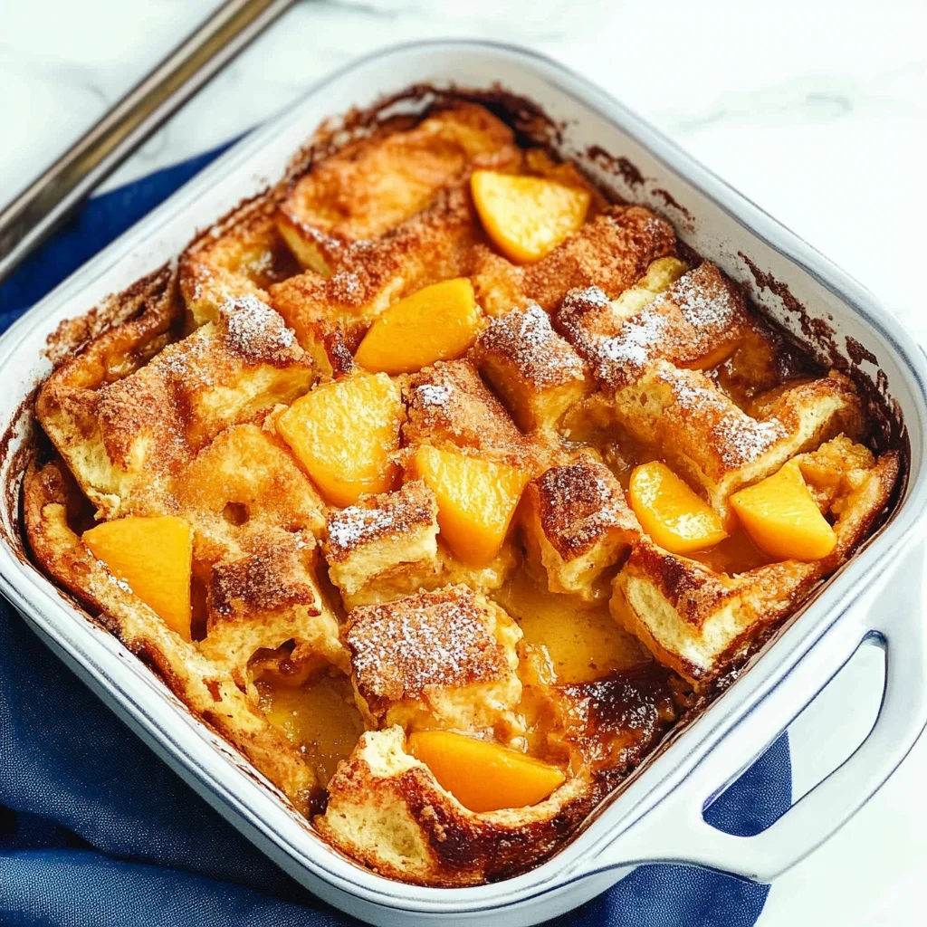 Peach Cobbler French Toast Bake