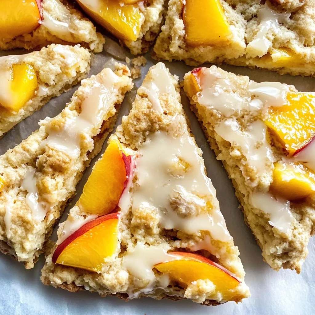 Peach Scones with Honey Vanilla Glaze