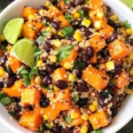 Roasted Sweet Potato Black Bean Quinoa Salad recipe