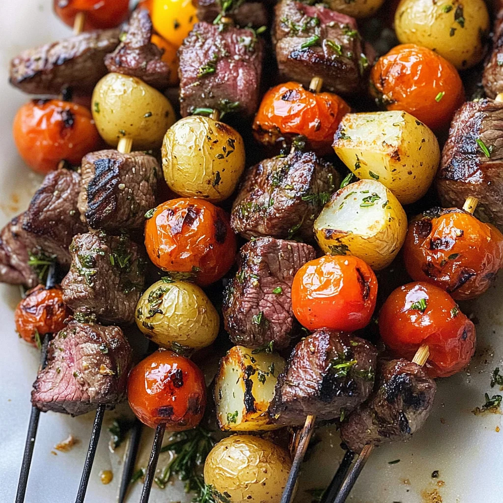 Rosemary Garlic Steak Kebabs