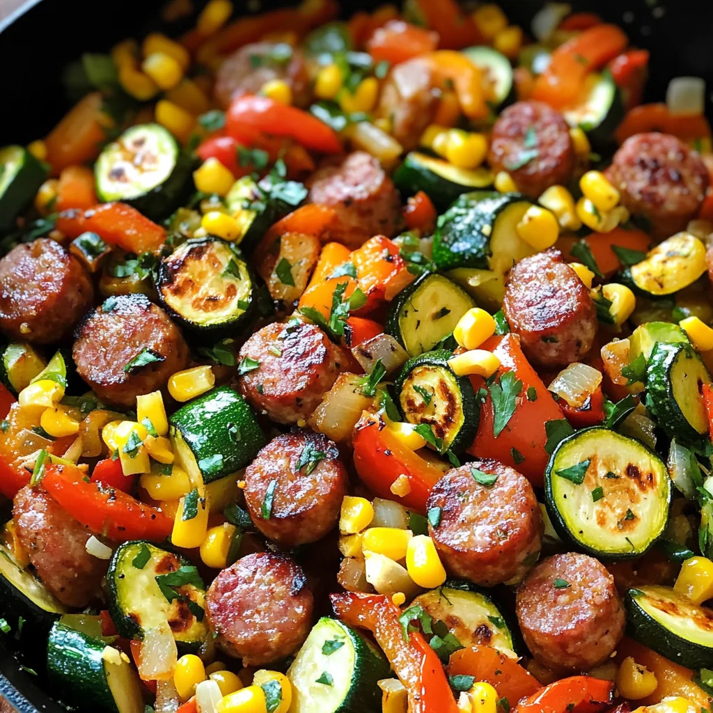 Sausage and Veggies Skillet - 30 Minute, One-Pan Meal