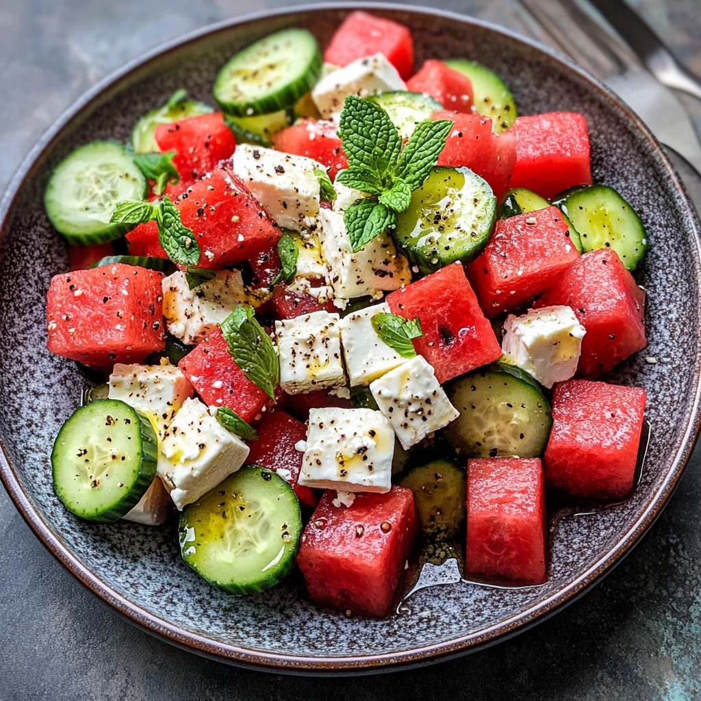 Watermelon Cucumber Salad Recipe