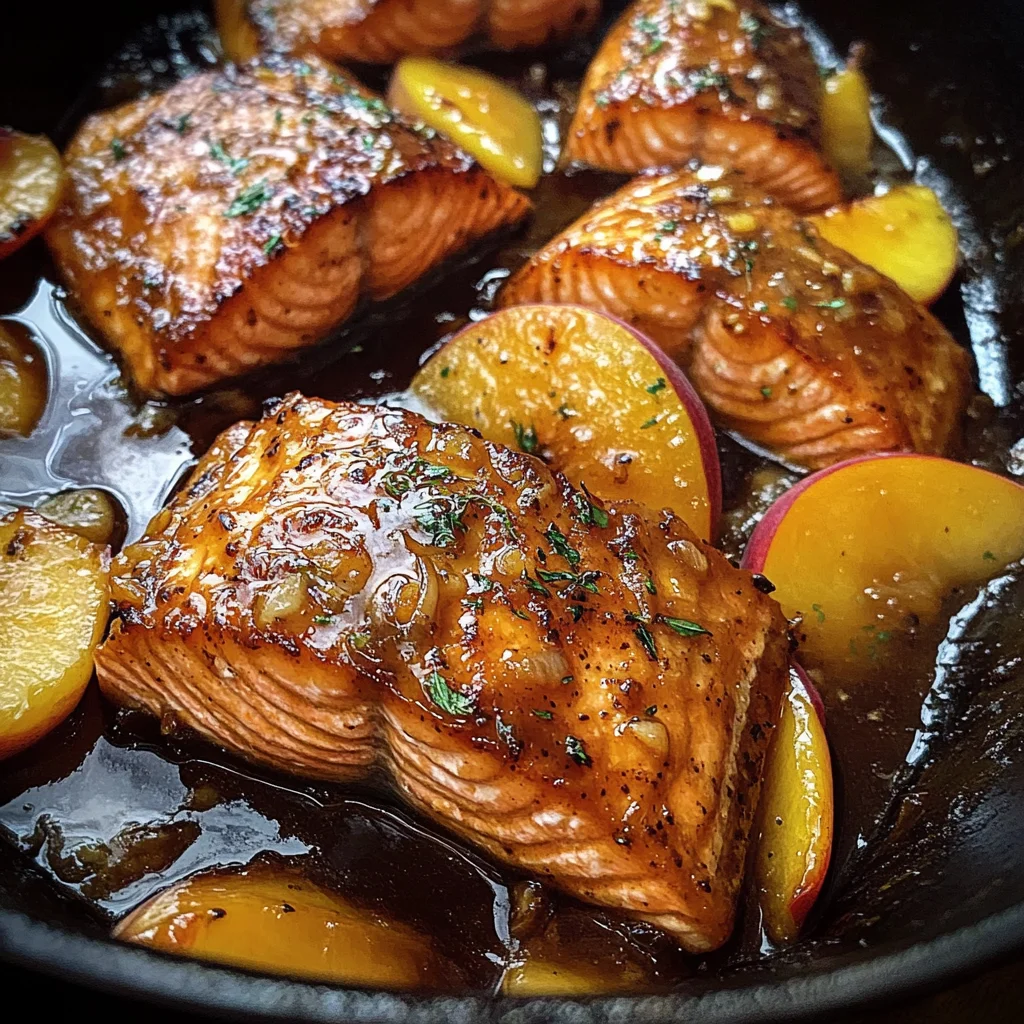 Bourbon Peach Roasted Salmon