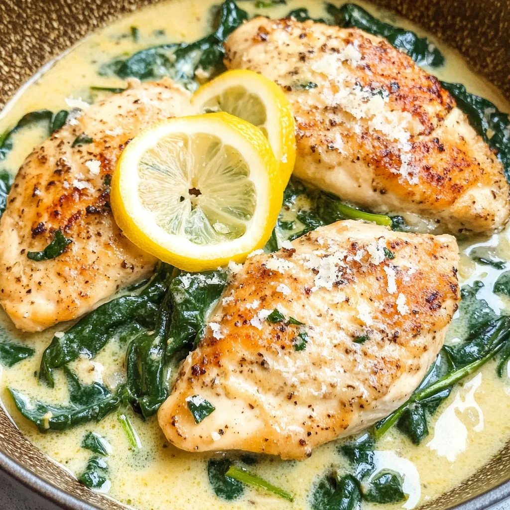 Lemon Parmesan Spinach Chicken