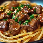 Sweet and Spicy Garlic Steak Pasta