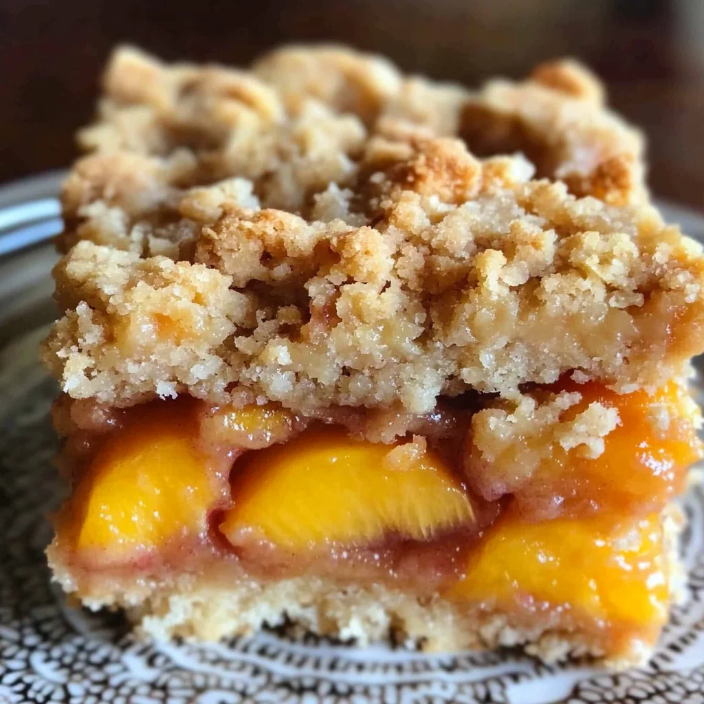 gluten free vegan peach crumb bars