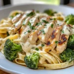Creamy Chicken Alfredo Fettuccine with Broccoli