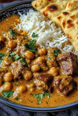 Creamy Coconut Beef and Chickpea Curry with Fresh Garlic Naan