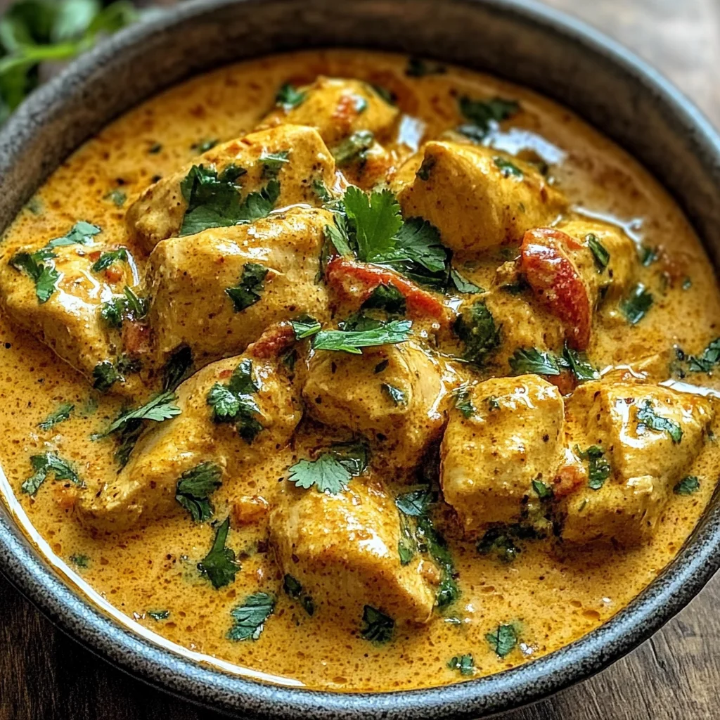 Creamy Coconut Chicken Curry with Naan