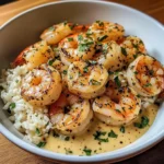 Creamy Garlic Butter Shrimp Bowl with Herb Rice