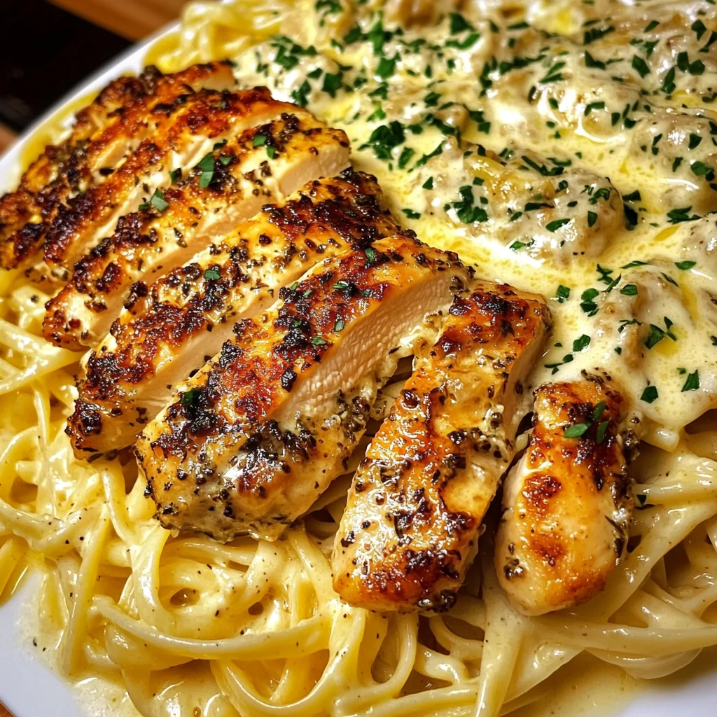 Creamy Garlic Chicken Linguine