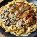 Creamy Garlic Mushroom Chicken Fettuccine
