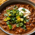 Crockpot Spicy Queso Beef Chili