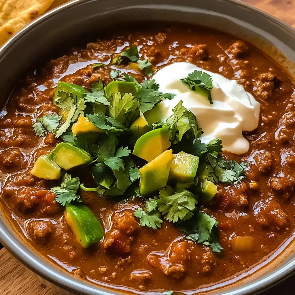Crockpot Spicy Queso Beef Chili