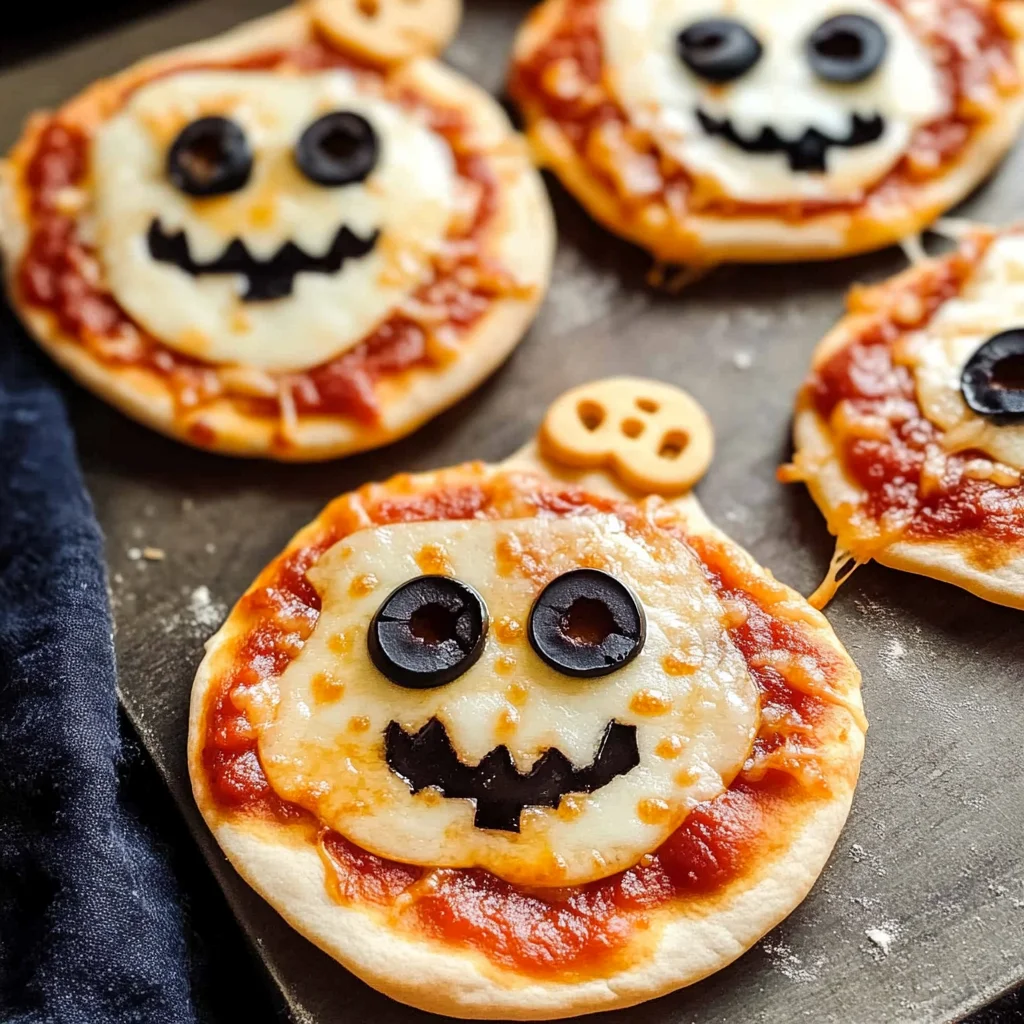 Easy Mini Halloween Pizzas