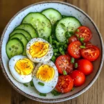 Garden Egg Bowl with Cucumber & Cherry Tomatoes