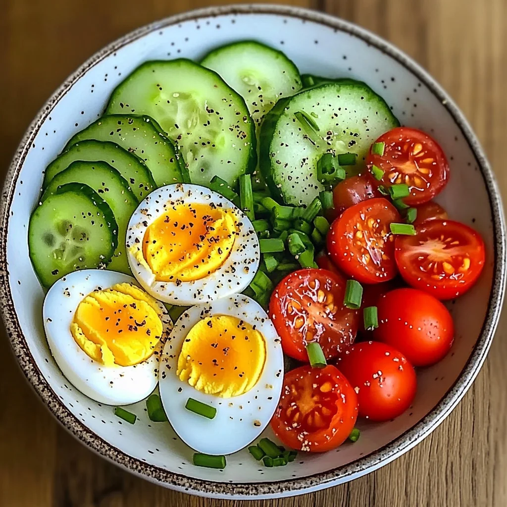 Garden Egg Bowl with Cucumber & Cherry Tomatoes