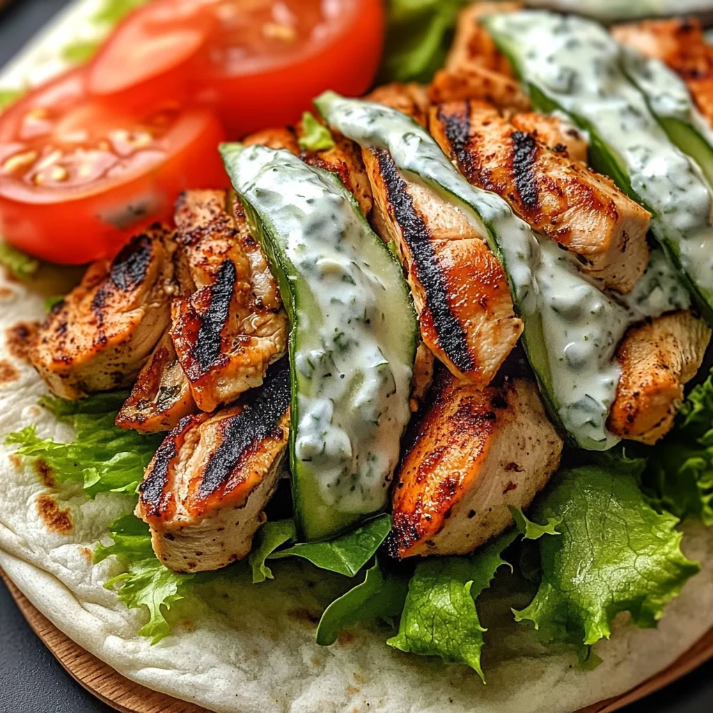 Greek Chicken Gyros with Cucumber Tzatziki
